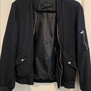 Black Zara lightweight bomber jacket